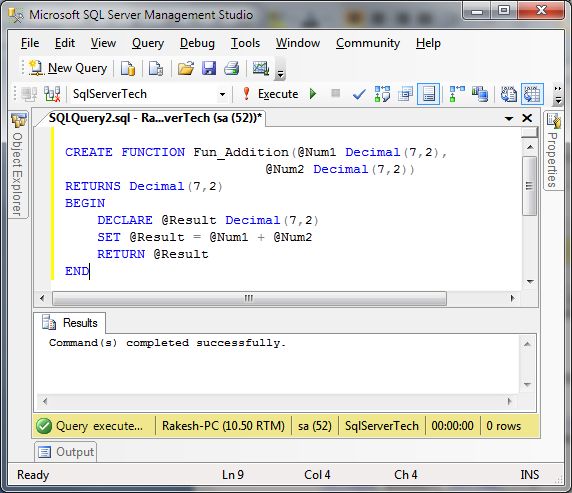 Functions In SQL Server